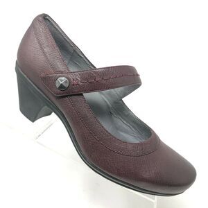 Abeo Mary Jane Women's Size 11 Rebeka Maroon Leather Pump Heel Neutral Footbed